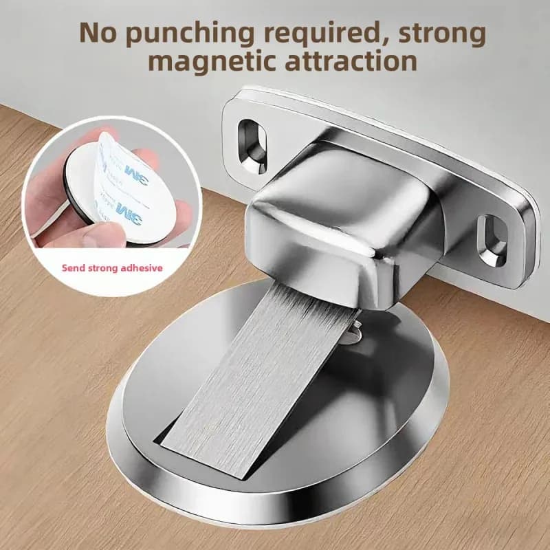 Invisible Magnetic Door Stopper Anti-Collision Suction Self-Adhesive No-Punching Required Door Holder for Smooth Doors
