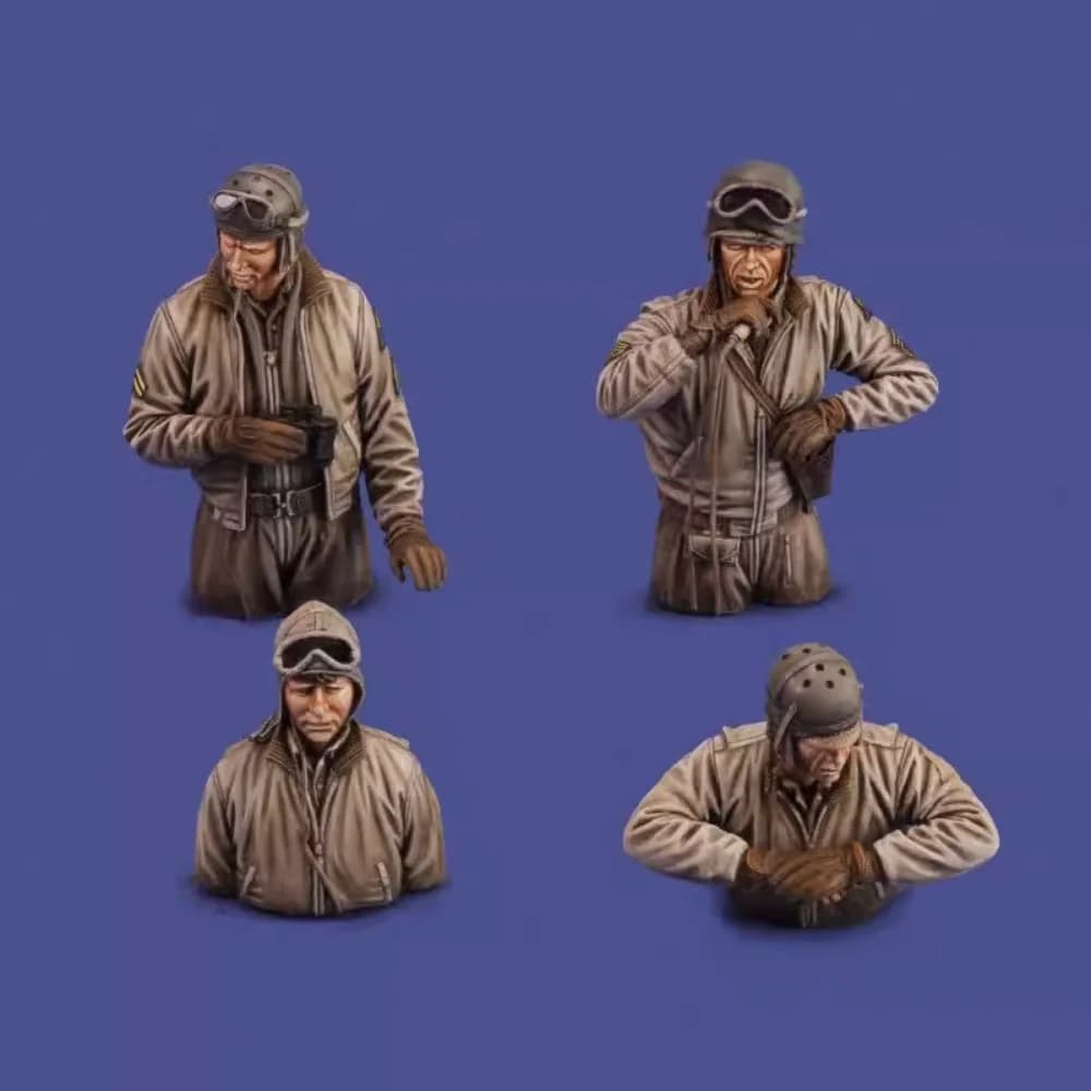 Kit modello figura in resina in scala 1/35 2 US Army Tank Crew mezzo corpo non assemblato statua in miniatura di spedizione gratuita non verniciata