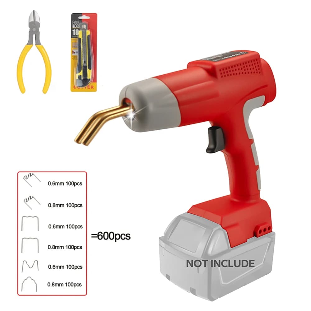 MWQ-PO05 pistola sparachiodi per saldatura plastica 3S riscaldamento rapido per Milwaukee con chiodo per saldatura da 600 pezzi utensile elettrico a luce Led