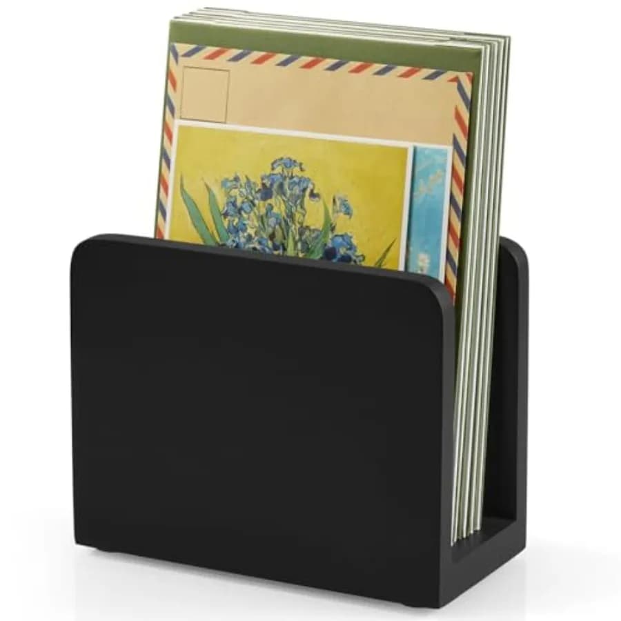 Wood Mail Organizer, Mail Holder for Desk, Letter Holder for Countertop, Small Envelope Holder, Desk Organizers and Accessories