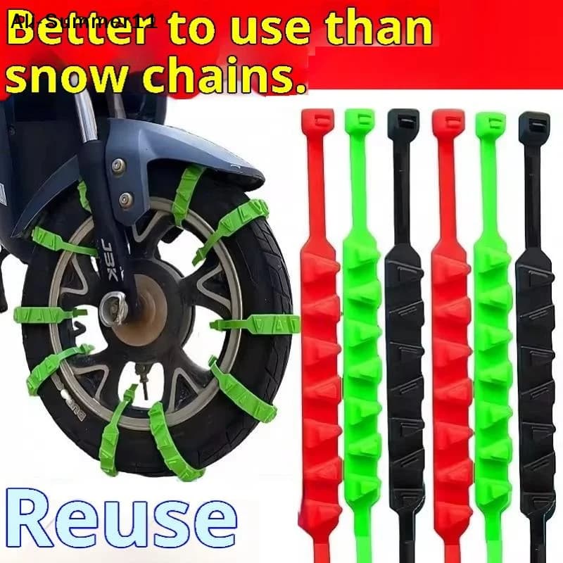 【A6L】10/20 Pezzi Catene da Neve Antiscivolo per Moto e Biciclette, Cinghie Antiscivolo per Pneumatici Invernali, Catene di Emergenza per Moto