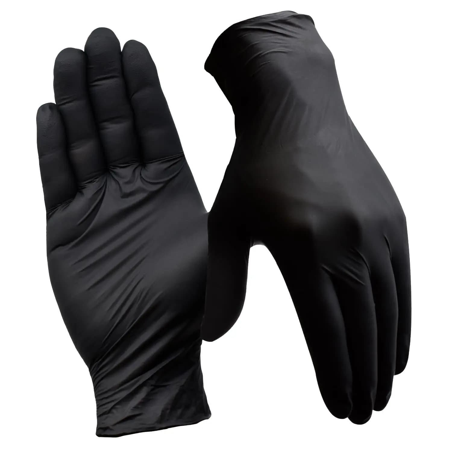 Guanti in Nitrile 4 Mil, Senza Lattice e Senza Polvere per Pulizie, Cucina, Uso Industriale (Neri, Taglia Large/9, Confezione da 100)