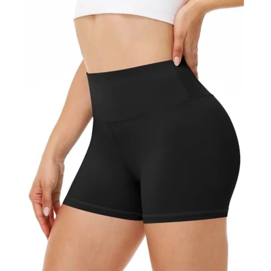 Pantaloncini da Ciclismo da Donna Runhit - Pantaloncini a Vita Alta con Controllo Pancia in Spandex per Pallavolo, Palestra, Yoga, Danza