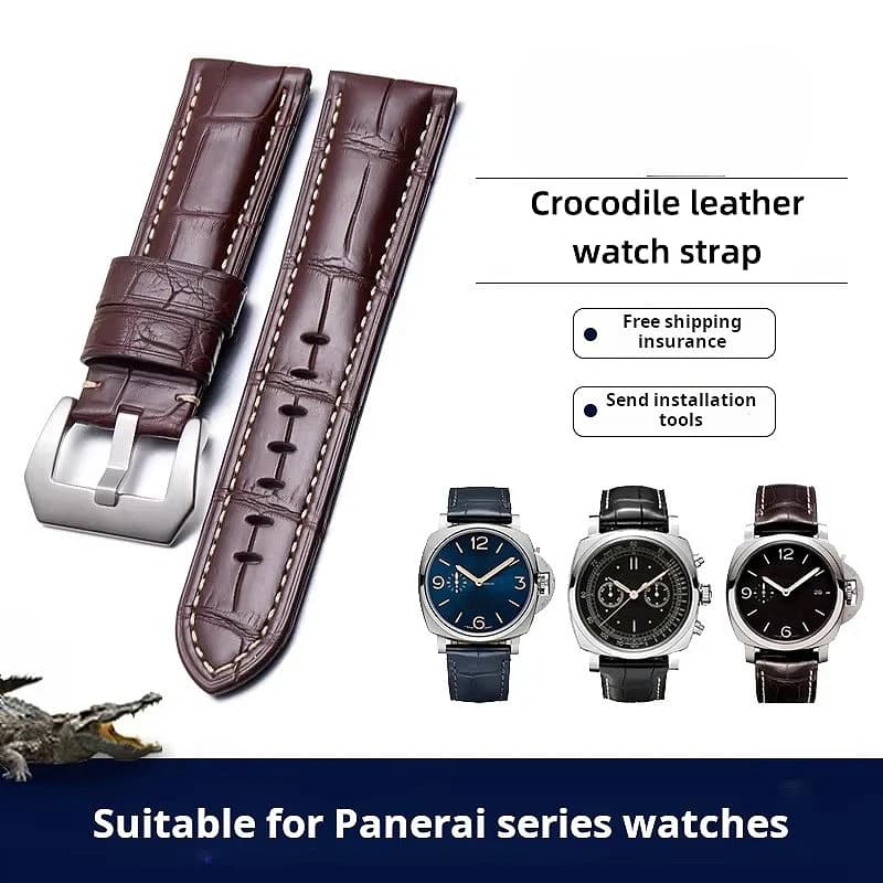 Per Panerai 1950 PAM441 111 380 382 cinturino in pelle di coccodrillo 22 24 26mm uomo cinturino in vera pelle accessori da polso