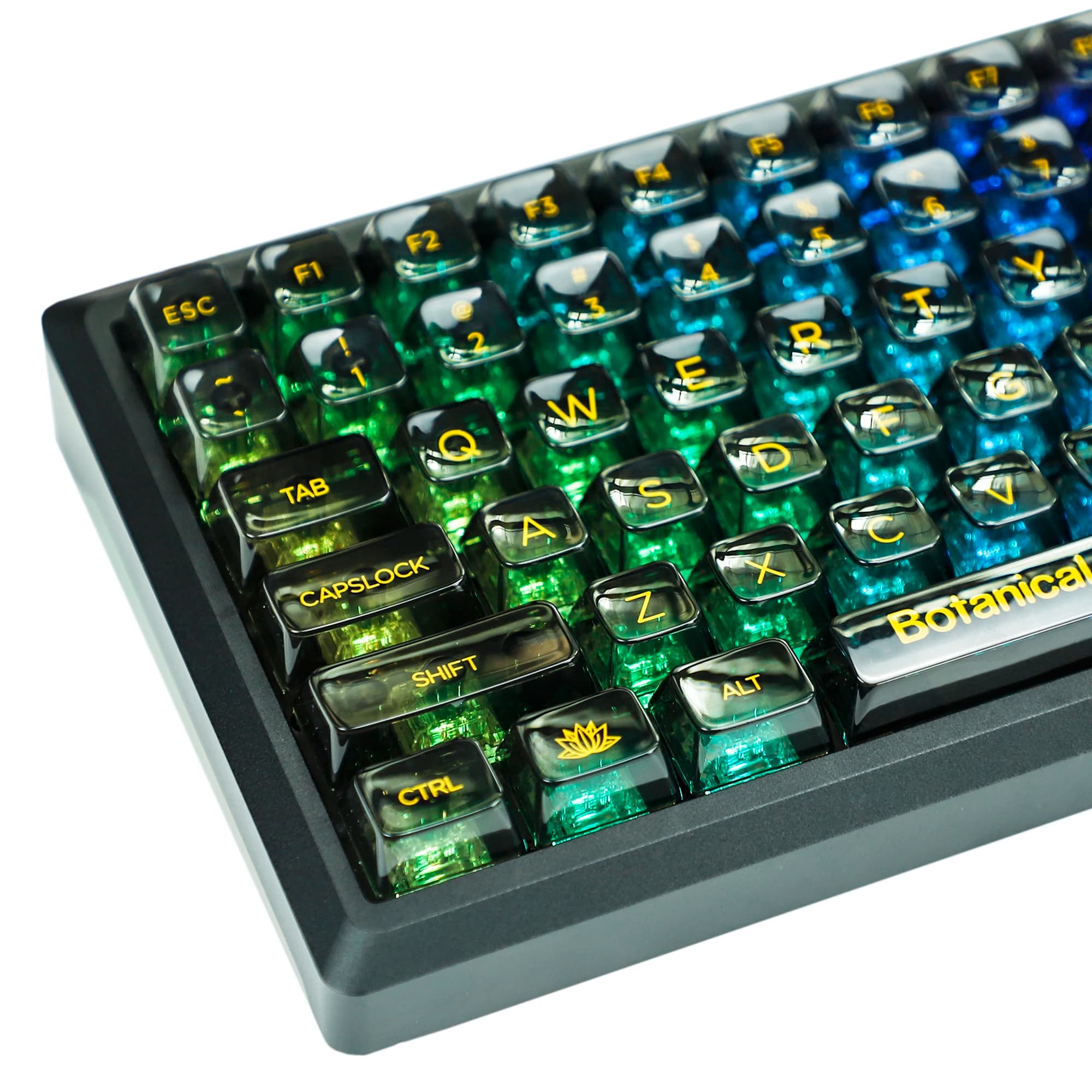 155 Crystal Backlit Keycaps MDA Profile Shine Through PC per tastiera meccanica MX 96 87 84 80 75 68 64 Split