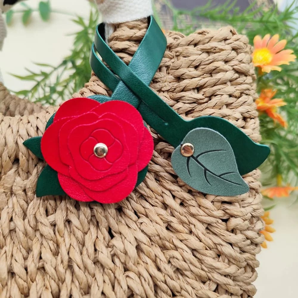 Embossed Leather Bag Charm Classic Design Multi-Style Luggage Decor Accessory Premium Leather Fine Embossed Craftsmanship
