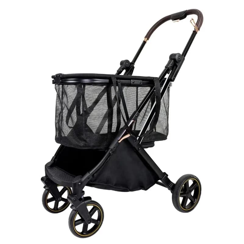 Trasportino per cani pieghevole da esterno con struttura in acciaio per animali domestici e carrello della spesa portatile con 4 ruote per piccoli animali