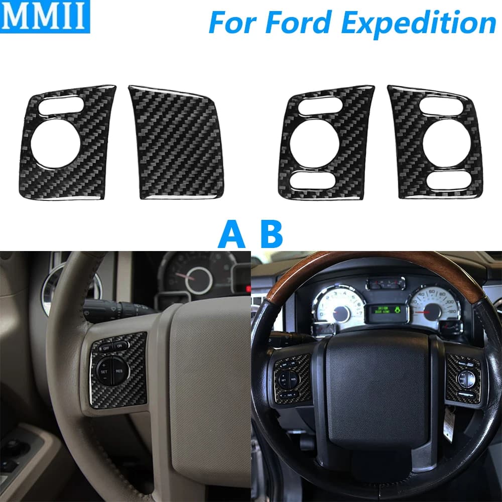 Per Ford Expedition 2007-2014 Volante In Fibra di Carbonio Pulsante Pannello di Copertura Trim Accessori Auto Decorazione Interni Adesivo