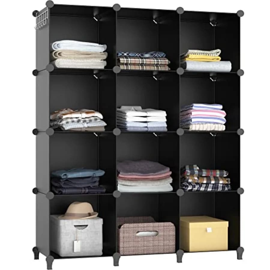 Organizzatori e Contenitori per Armadi, Organizzatore a 12 Cubi, Scaffali Portatili per Organizzazione Vestiti, per Armadio, Camera da Letto, Bagno