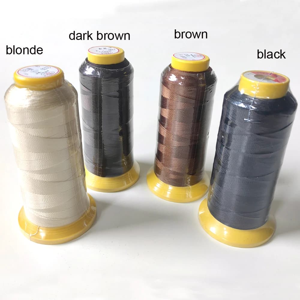 5 aghi a C + 1 bobina in poliestere, kit professionale per extension di capelli con filo intrecciato in poliestere, utilizzato per cucire accessori per capelli