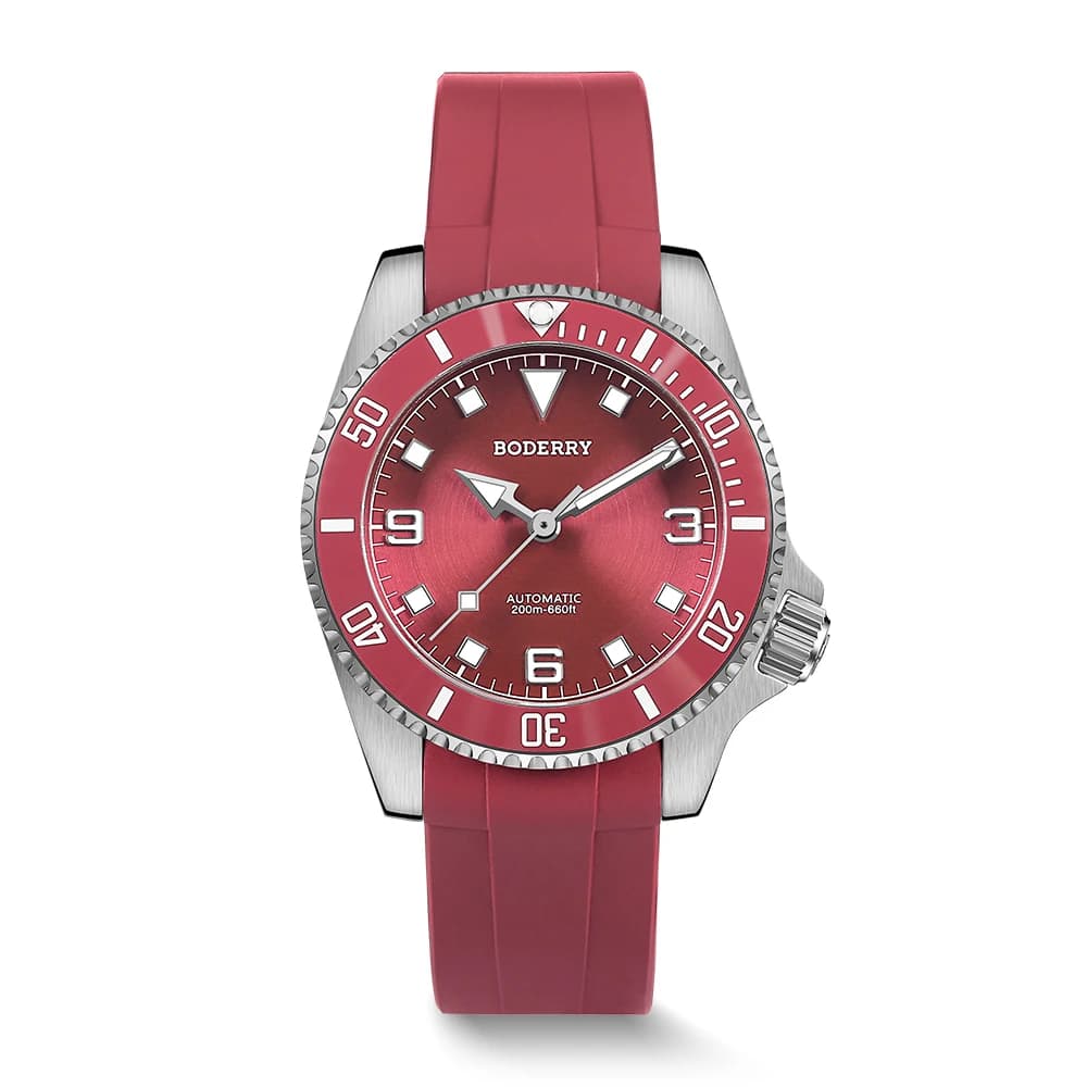 BODERRY Orologio automatico da uomo Pilot 40MM Orologio da polso meccanico in titanio Subacqueo 20ATM Impermeabile Specchio in zaffiro C3 Luminoso NH38