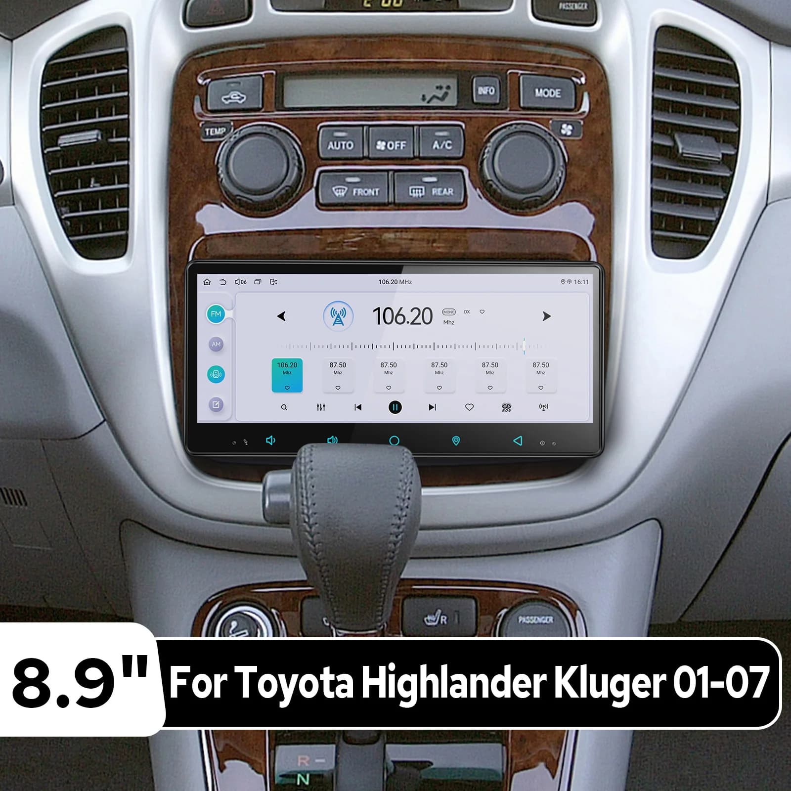 Autoradio Android JOYING per Toyota Highlander Kluger 2001-2007, 4GB RAM 64GB ROM, CarPlay Wireless, Android Auto, Lettore Multimediale per Auto