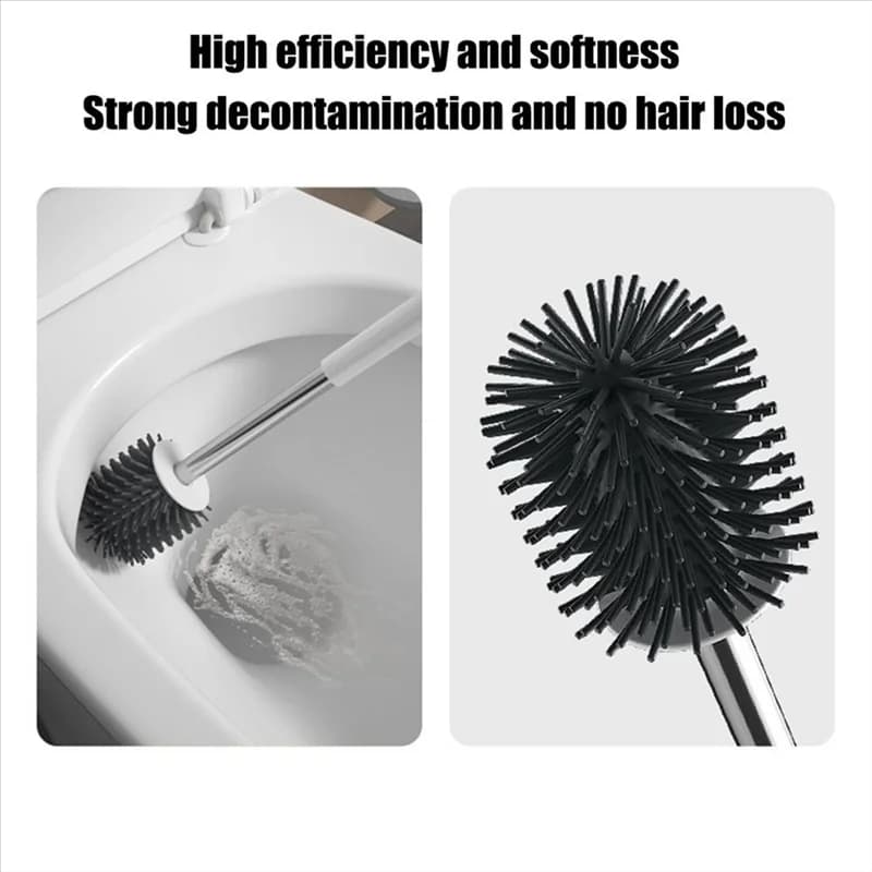 AB41-Set scopino e supporto per WC Setole morbide Spazzola per WC Lavapavimenti per WC Spazzola per pulizia bagno per la casa