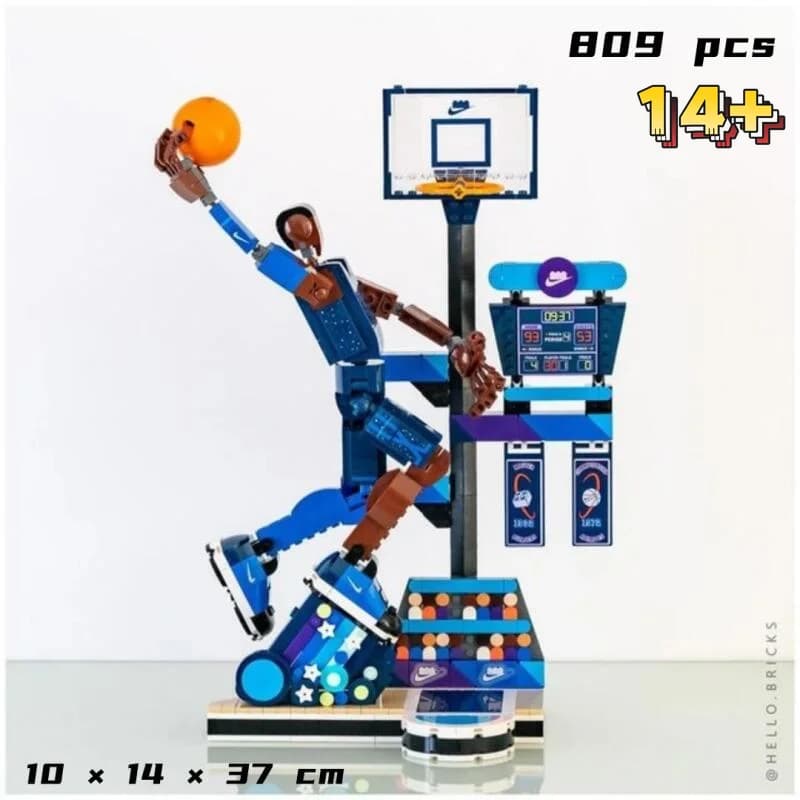 2026 809 Pezzi Mattoncini Slam Dunk 43010 Blocchi da Costruzione Modello Figura Sportiva Basket Giocattolo da Assemblare per Bambini Regali di Natale