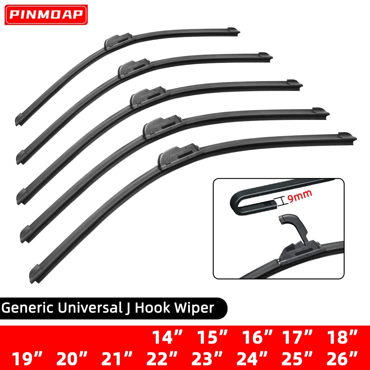 1PC Car wiper blades Universal soft rubber without frame Car wipers 14 "16" 18 "19" 20 "21" 22 "24" 26 "