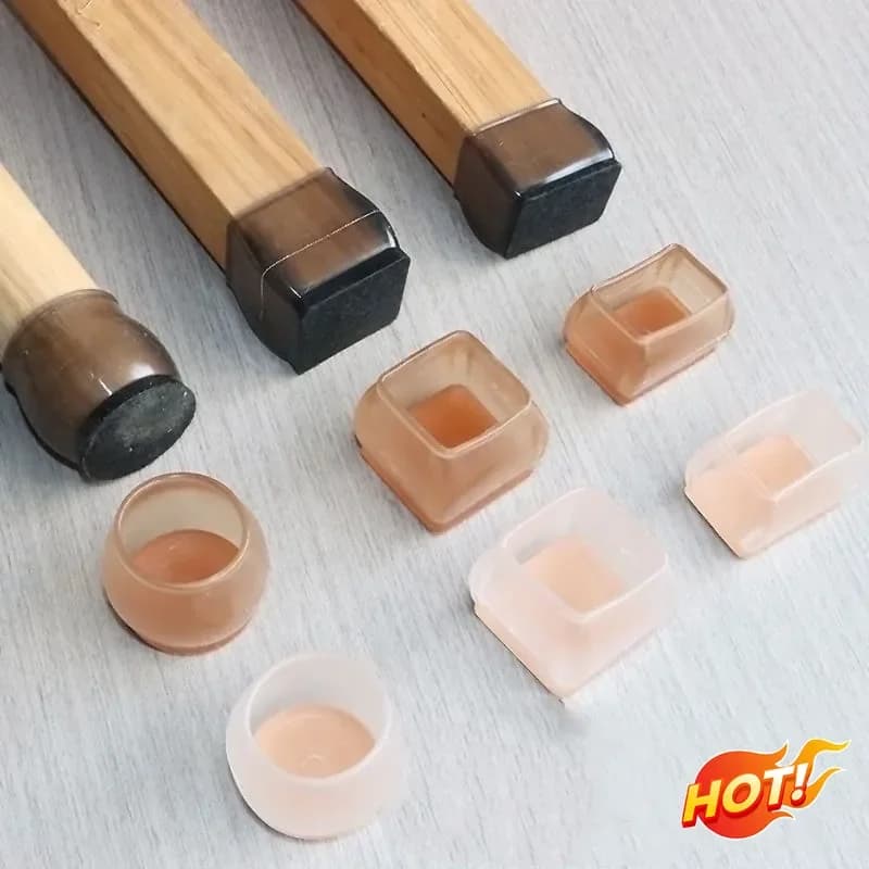 Tappetino per gambe per sedia da tavolo in Silicone da 8 pezzi tappi per gambe per mobili quadrati rotondi protezione per i piedi cuscinetti per la copertura inferiore decorazione per la protezione del pavimento in legno