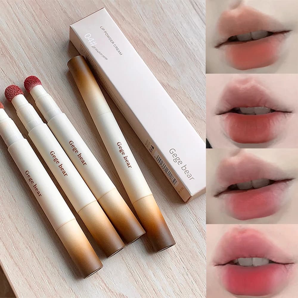 Rossetto in Polvere Opaco Vellutato Gege Bear, Lunga Durata, Idratante, Colori Autunno-Inverno, Aspetto Naturale