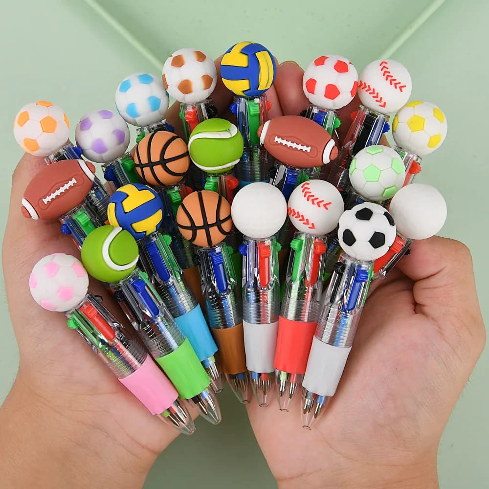 5-20 Pieces Four Color Pens Football and Basketball, for Party, Carnival, Birthdays, Weddings, Guest Gifts, New Year, School, Awards