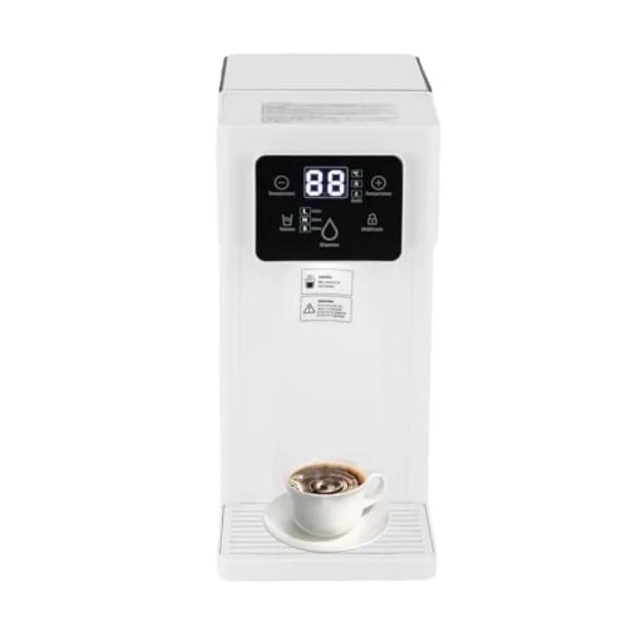 Dispenser d'Acqua Calda Istantanea da Tavolo 3L Bianco con Blocco Bambini e Luce Notturna per Ufficio, Camera da Letto, Cucina