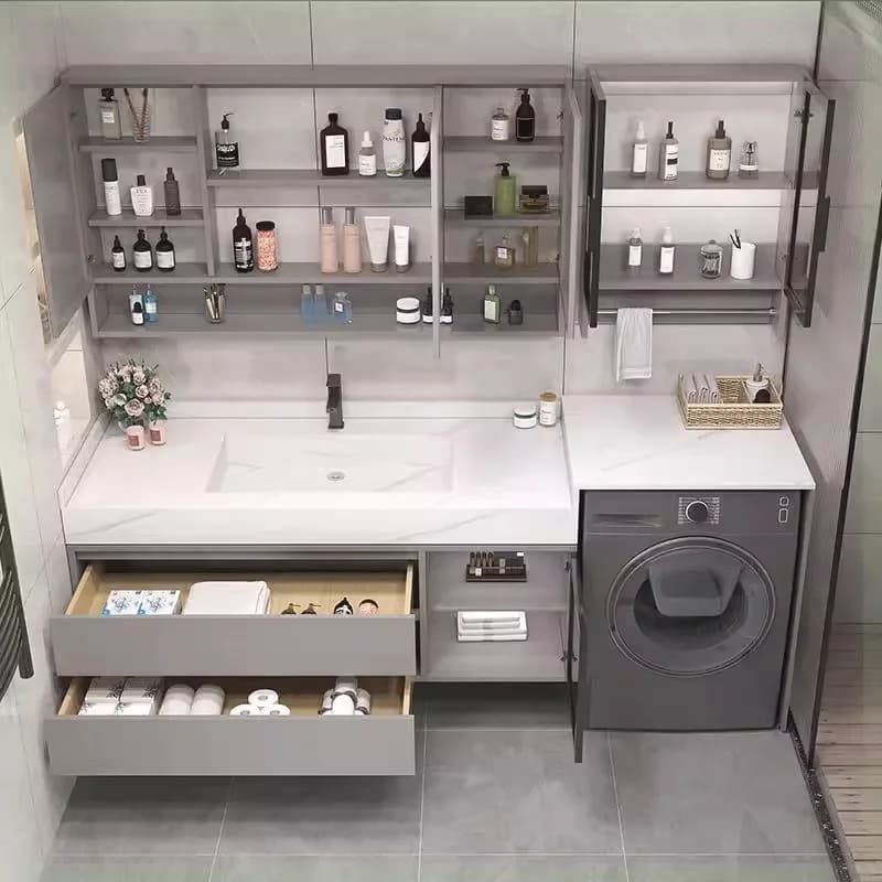 Armadietto a cassetti Insideliner Insert Organizer Rack Ripiani fissi Bagno Lavandino di lusso Specchi da parete Gabinete De Banheiro Mobili