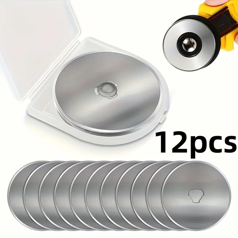 12 pezzi 45 mm taglierina rotante con lame di ricambio in scala per quilting cucito tessuto foto taglio lavorazione artigianale sostituzione lama rotativa
