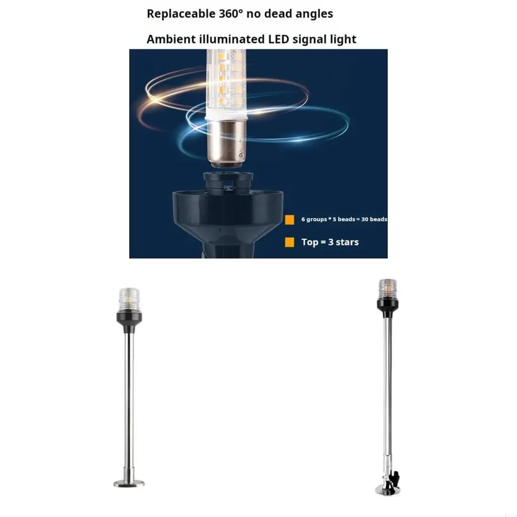 Navigation Light For Boat Yachts With ABS Housing Anchors Light Easy Installation D7YA