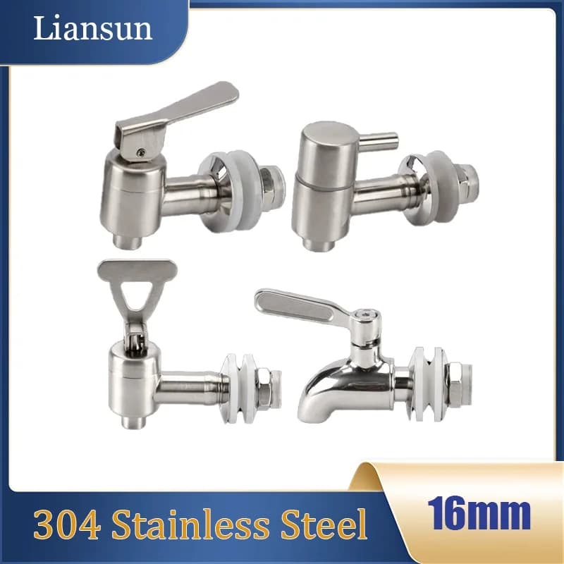 Valvola monocomando in acciaio inossidabile 304 - Rubinetto filtrato per botti di vino, barattoli di vetro e vasi di vino in ceramica