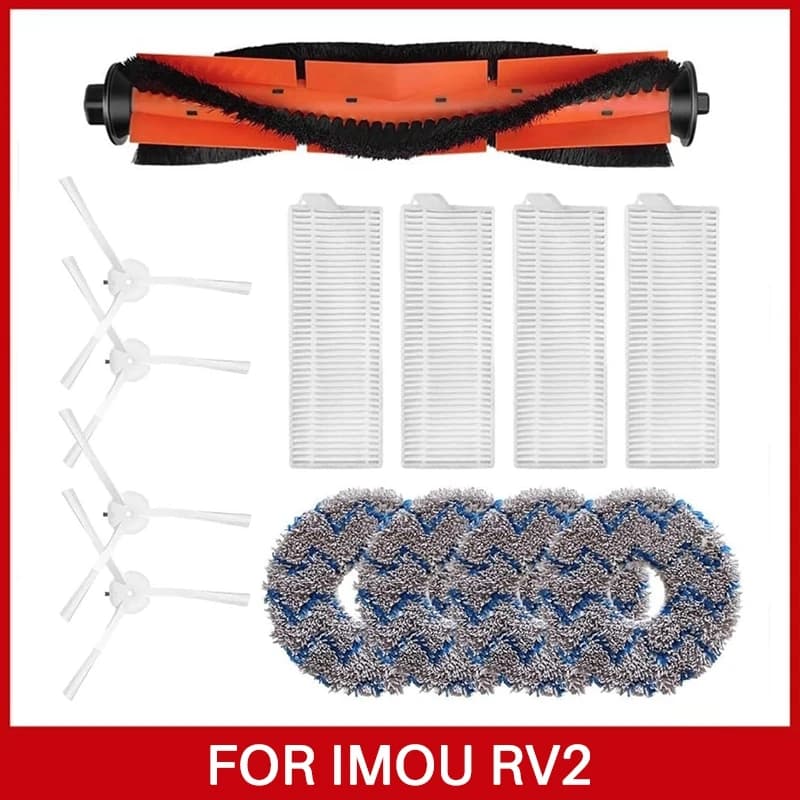 AC93-For IMOU RV2 Robot Vacuum Cleaner Replacement Accessories HEPA Filter Main Roller Brush Side Brushes Washable Mop Cloths