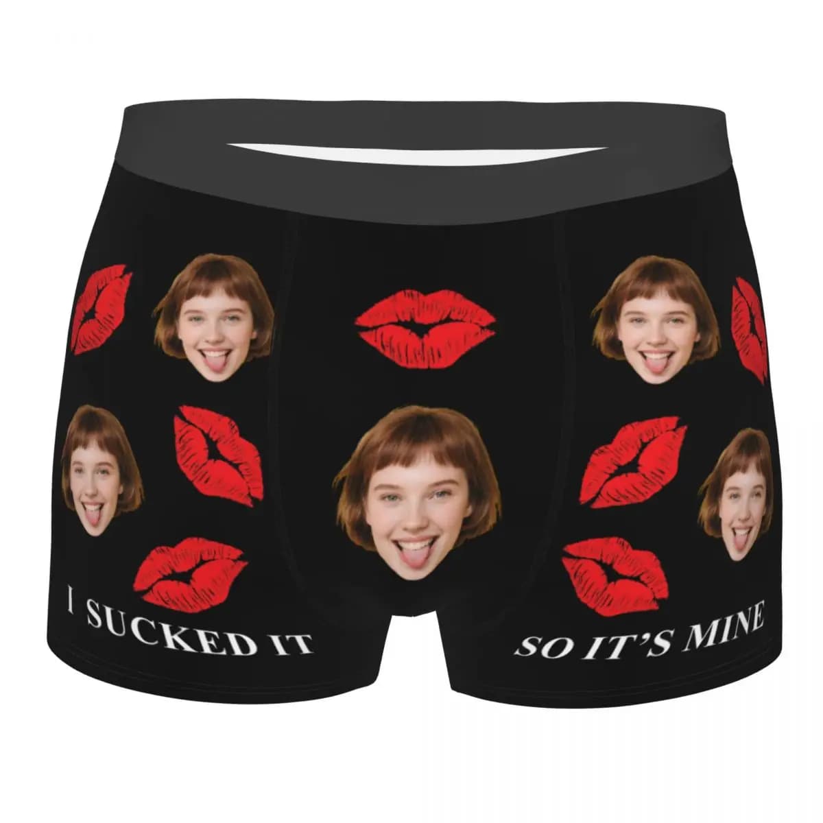 Foto personalizzata per il viso Intimo personalizzato per San Valentino Regalo di nozze maschile Boxer Slip Pantaloncini Mutandine Mutande traspiranti