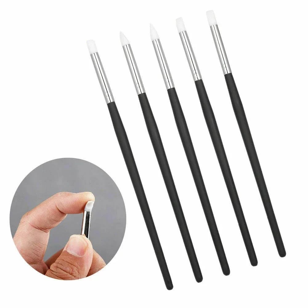 5 pennelli con punta in gomma siliconica per pittura a olio ad acquerello, argilla polimerica, strumenti per modellare Fimo, materiali artistici
