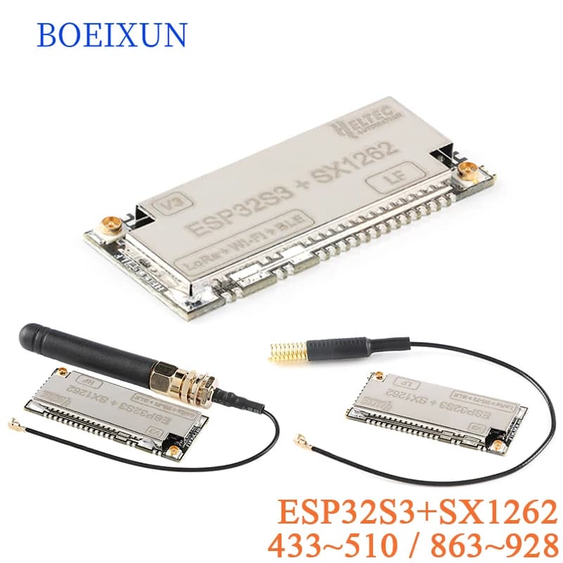 2pcs/1pc ESP32S3+SX1262 BLE LORA WiFi Wireless Module 433-510M 863-928MHZ HTIT-Wsh ESP32-S3FN8 with Antenna