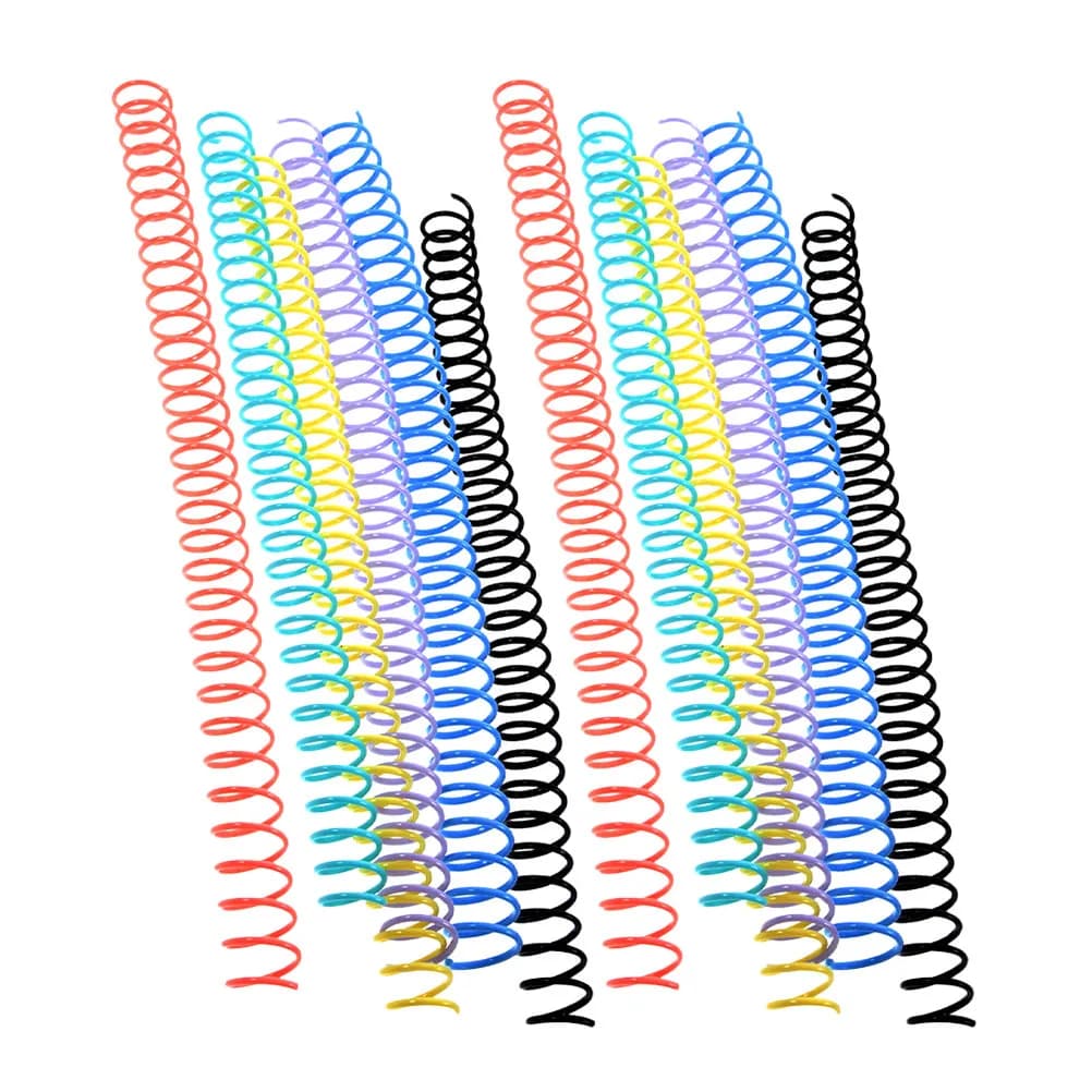 12Pcs Notebook Spiral Binding Coils Colored Plastic Loose Leaf Binder Rings Cuttable Rings for DIY Scrapbook Binding Planner