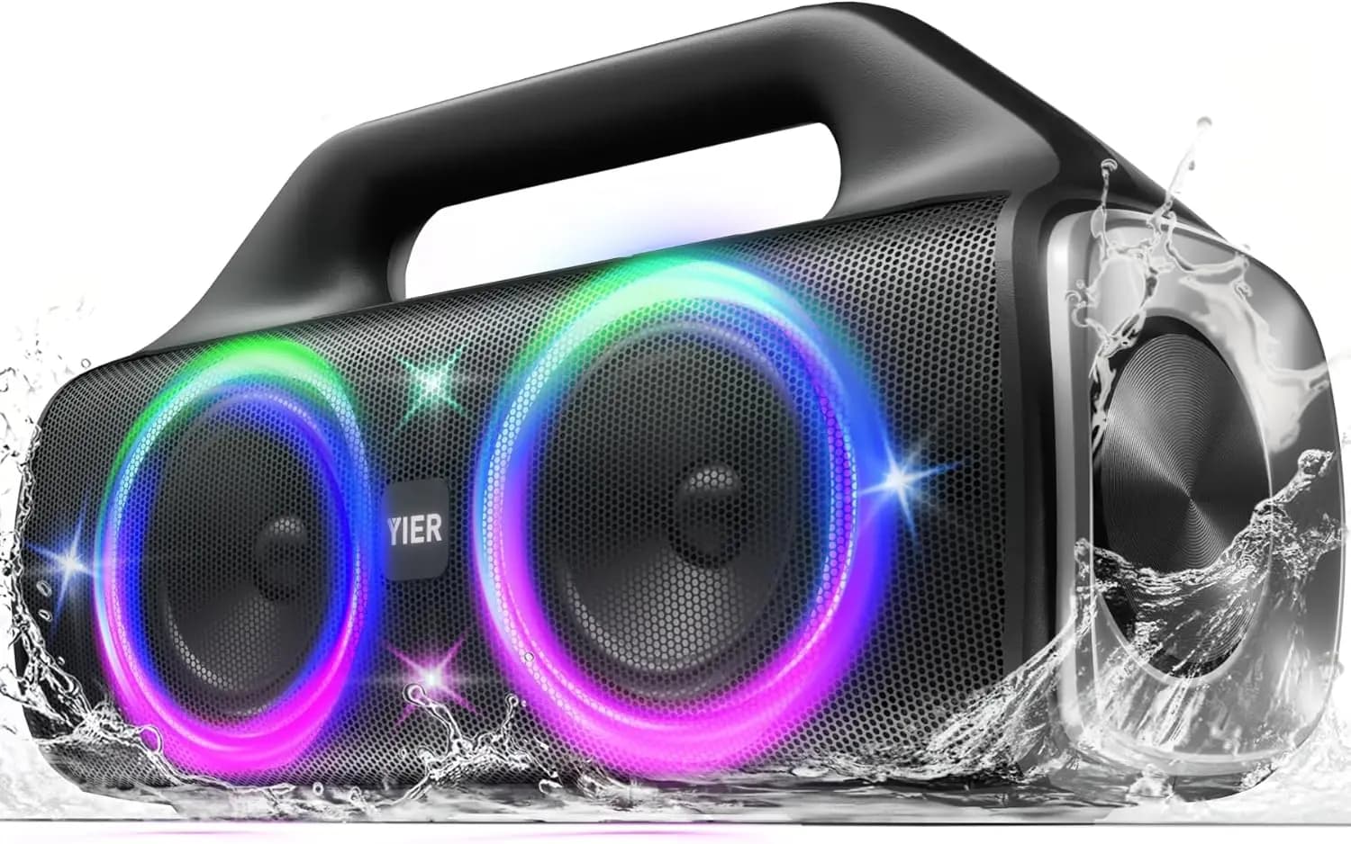80W Wireless Portable Speaker with Lights, Waterproof IP67, Bluetooth 5.3 for Open and Camping Festivals
