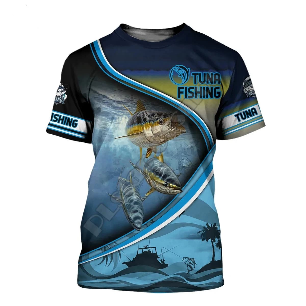 T-shirt stampata in 3D da uomo nuova estiva con motivo a tonno Plus Size Top a maniche corte con scollo tondo comodo e alla moda