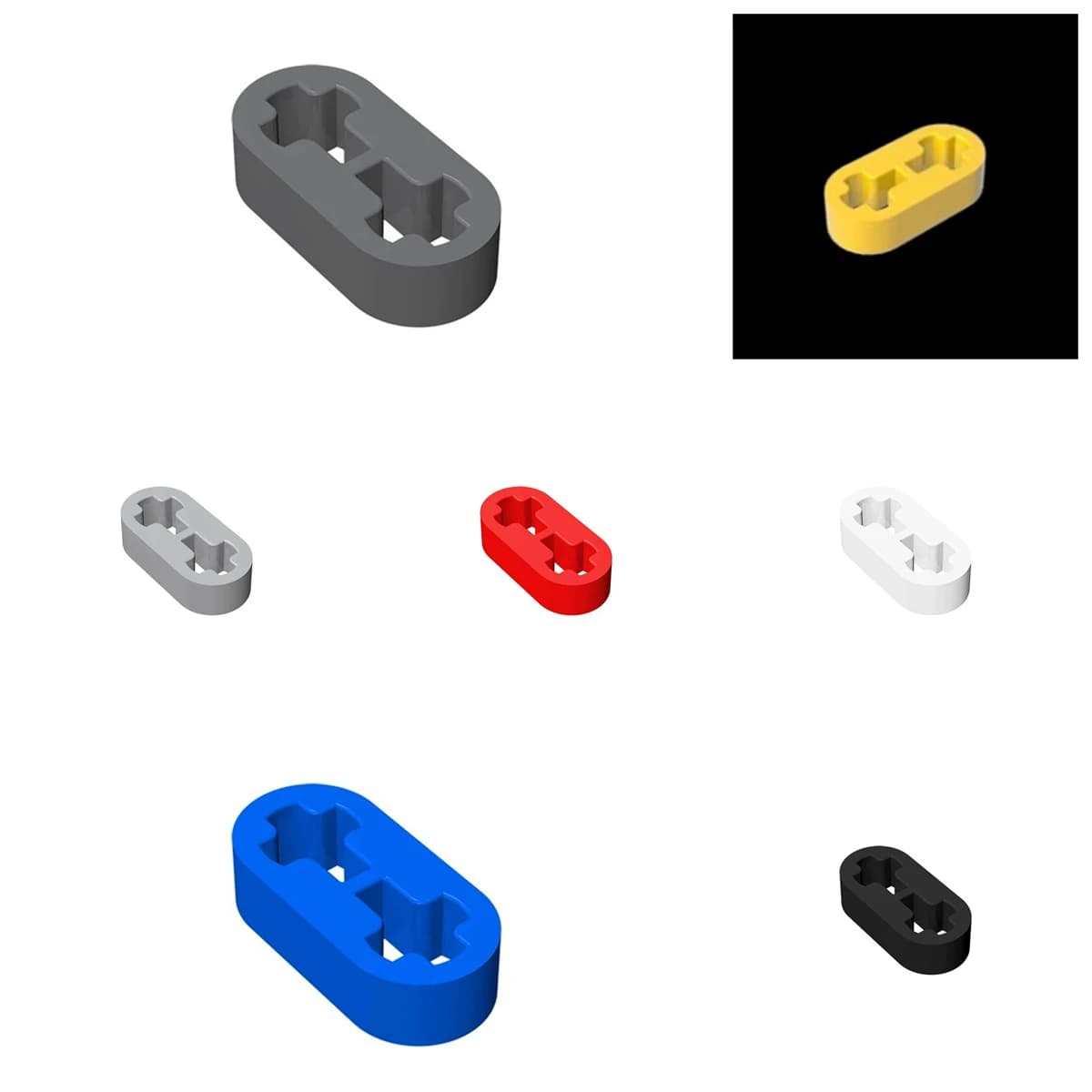 MOC 100PCS 41677 Building Blocks Kit High-Tech Thin 1x2 Axle Holes Brick Particle Educational Idea Toys Children Gifts