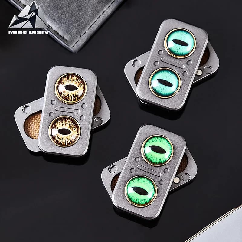 Gufo Top Push Slider Compatto e portatile EDC Gear Tattile Agitarsi Decompressione Giocattolo Rotante in metallo Moneta a scatto Fidget Spinner