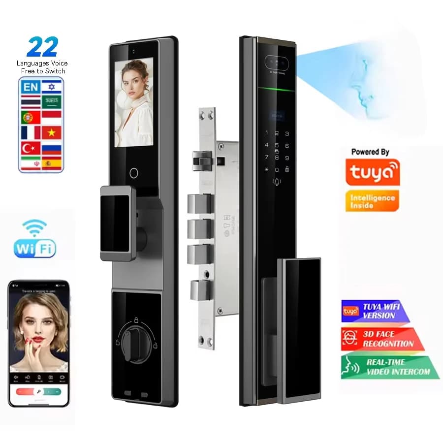 Tuya Telecamera di sicurezza impermeabile Wifi Serratura automatica per casa intelligente con riconoscimento delle impronte digitali Serrature intelligenti intelligenti