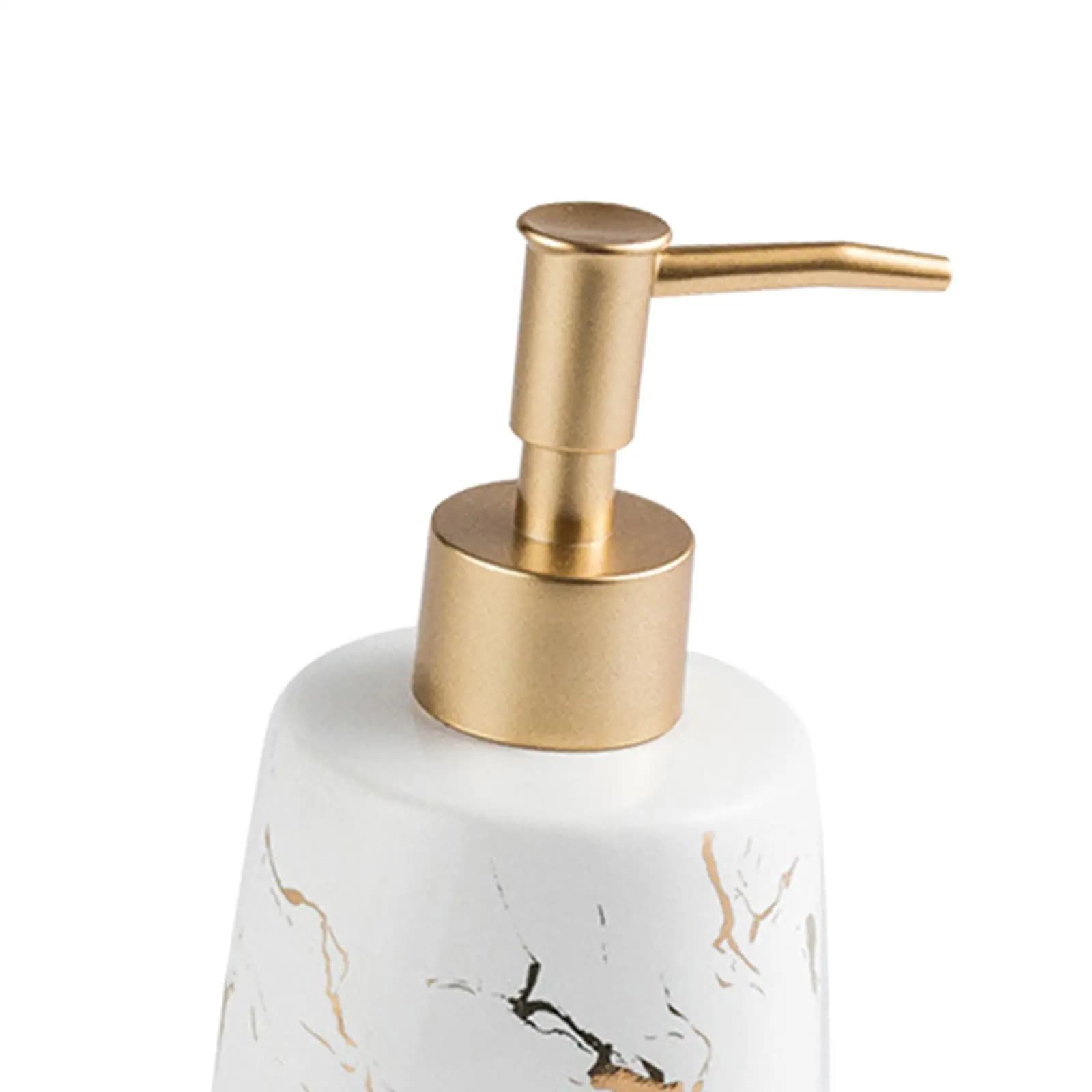 Ceramic Soap Dispenser Holds 350ml Liquid Bathroom Kitchen Pump Bottle