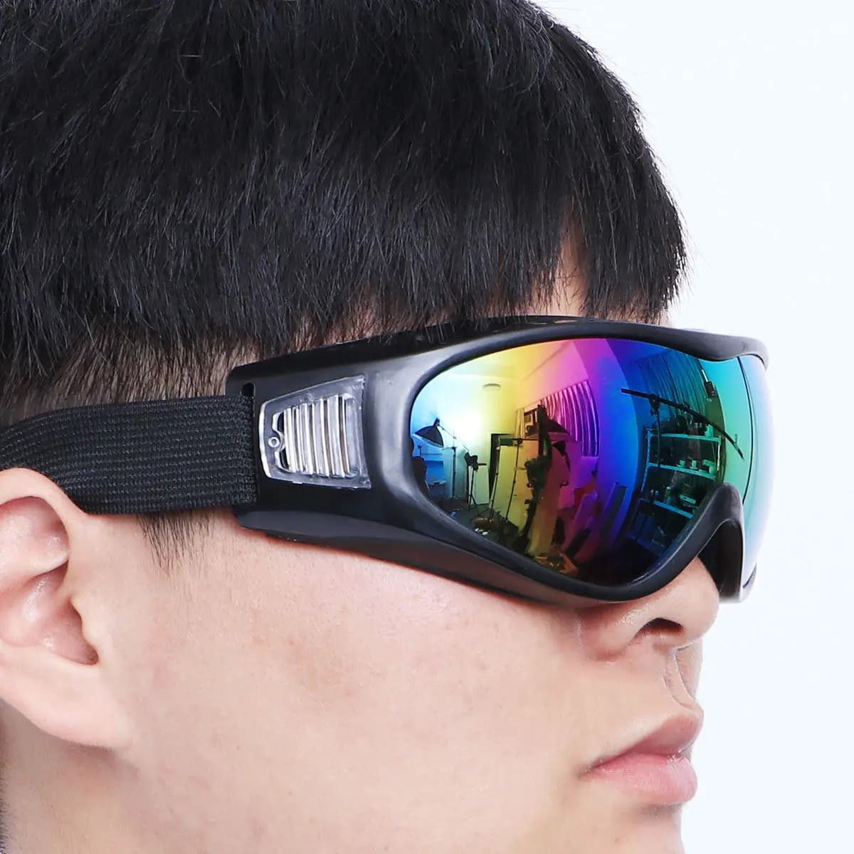 Windproof Ski Goggles Blue Frame Colorful Lens Unisex Outdoor Sports Protective Safety Glasses Cycling Motorcross Snowmobile