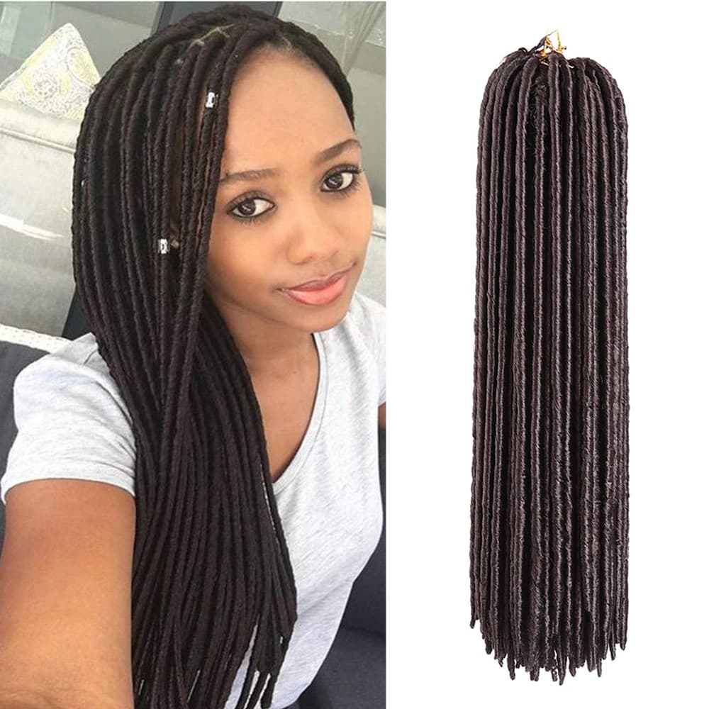 Sintetico dritto finto locs capelli all'uncinetto dreadlocks intrecciare le estensioni dei capelli dea locs gancio dread capelli per le donne nero