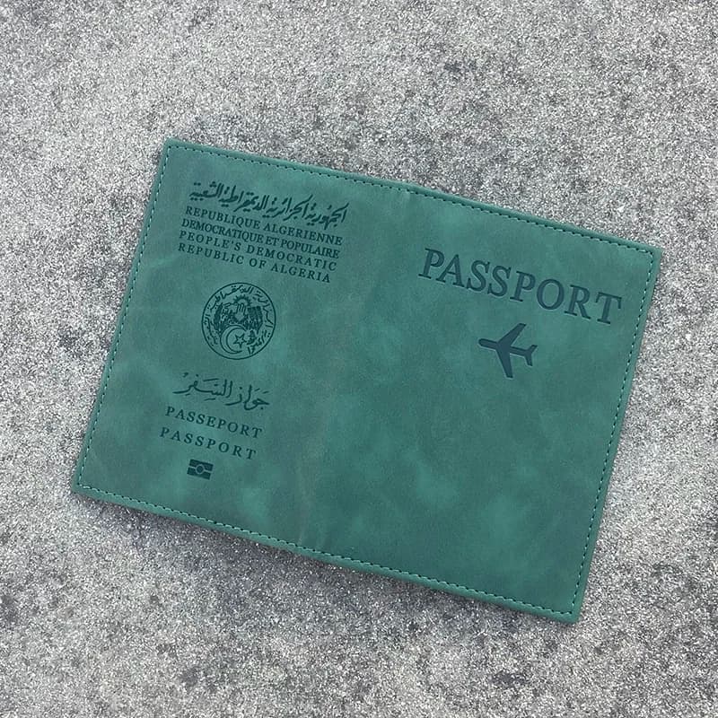 ALGERIA Paspoort Cover Portafoglio da viaggio verde Custodia da donna in pelle Pu per passaporti Protezione porta passaporto carino alla moda