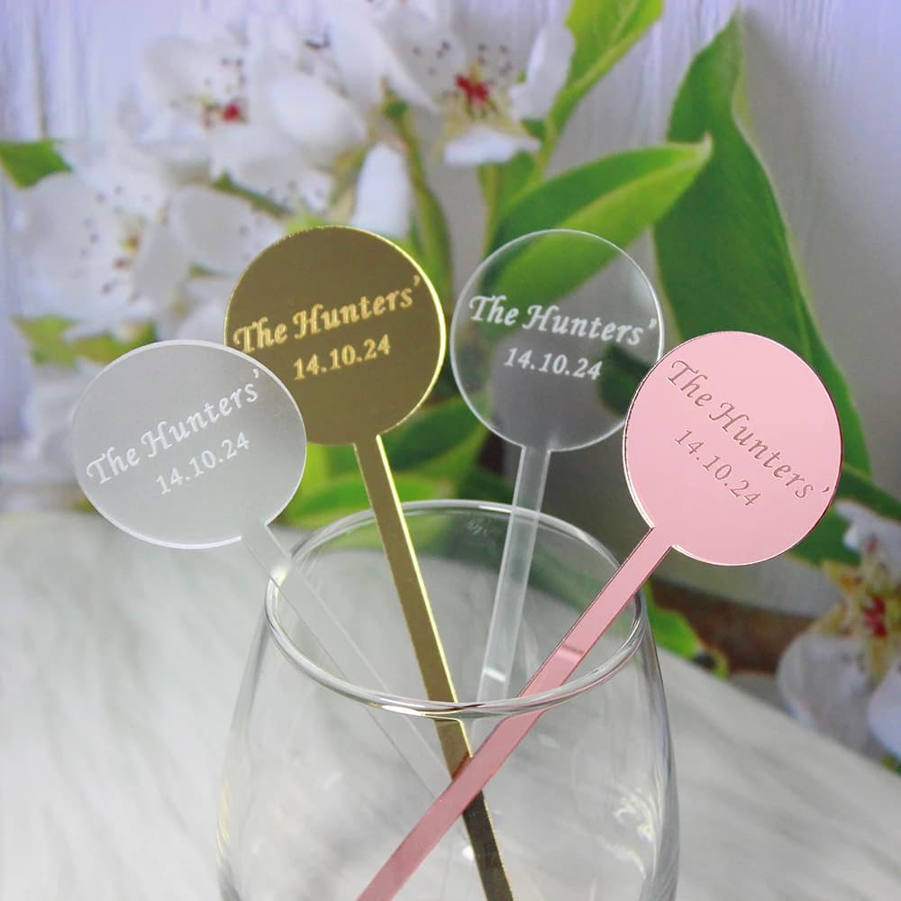 20/30/50/80/100 pz Personalizzato Acrilico Bevande di Nozze Agitatori Incisi Cocktail Bevande Bastoni Agitatore Bar Swizzle Monogramma YQ02