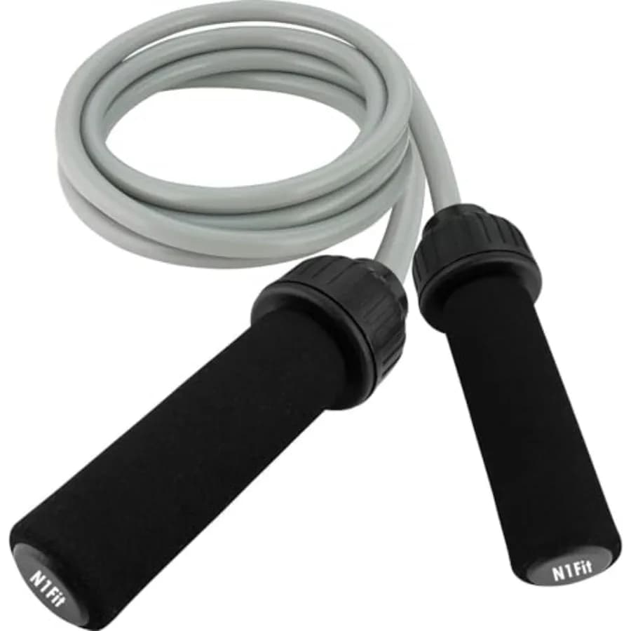 Corda per Saltare con Pesi 1LB - Corda per Saltare Veloce con Cuscinetti Anti-Groviglio per MMA, Boxe, Perdita di Peso, Crossfit, Fitness, Casa