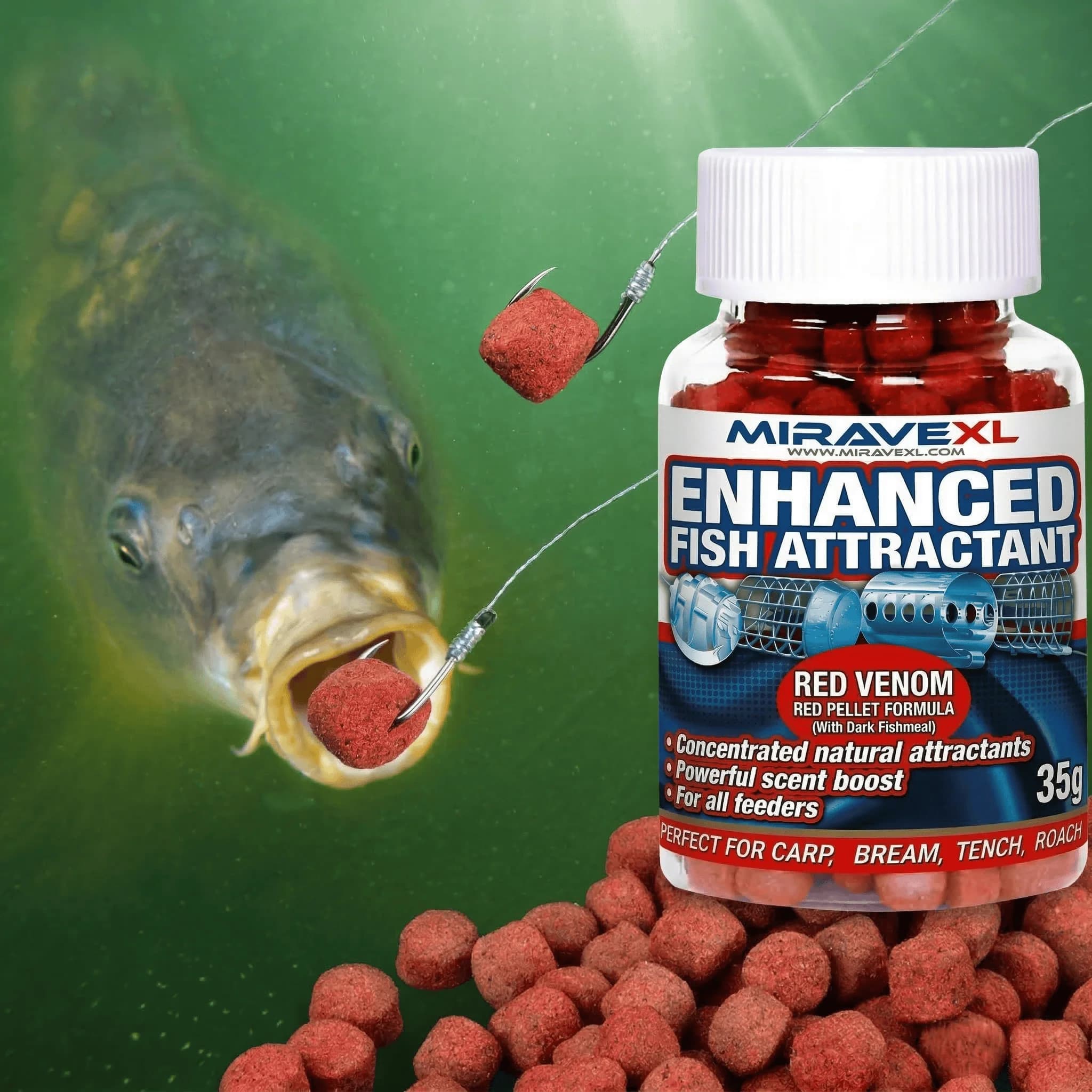 Attraente Concentrato per Pesci, Esca in Pellet Rosso ad Alto Contenuto Proteico, Profumo Potente per la Pesca alla Carpa, Accessorio per la Pesca a Feeder