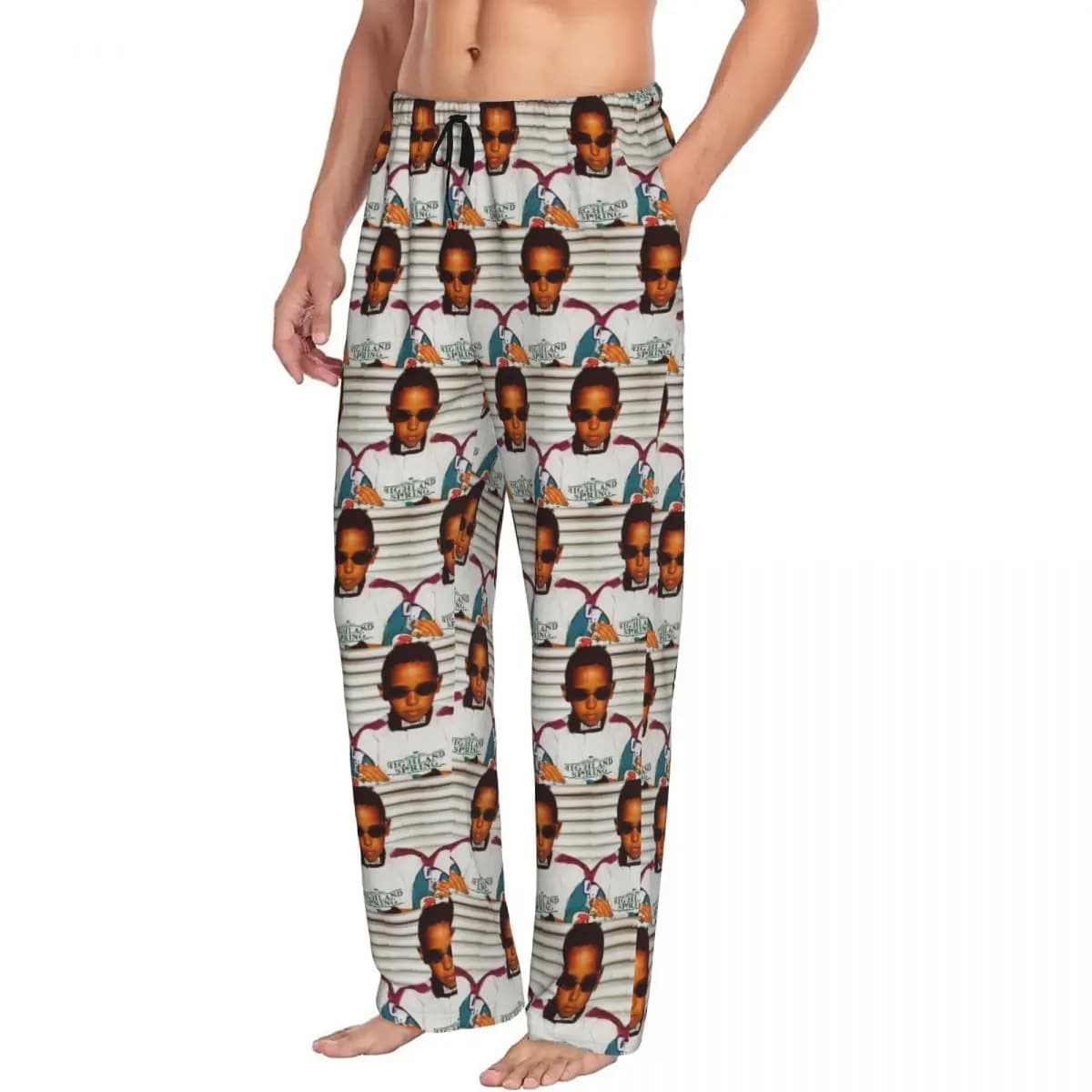 Pantaloni da pigiama da uomo personalizzati Young Lewis N Pantaloni da notte per dormire con tasche