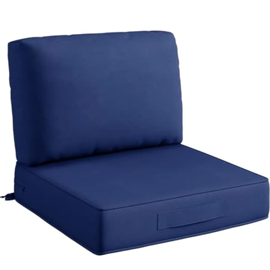 Cuscini per Sedie da Esterno per Mobili da Giardino 24x24, Cuscino Profondo Impermeabile di Ricambio per Divano Esterno, Lavabile e Rimovibile