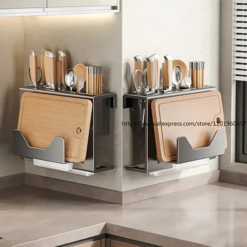 Kitchen Knife Holder Multifunctional Kitchen Knives Wall-mounted Candle Holder