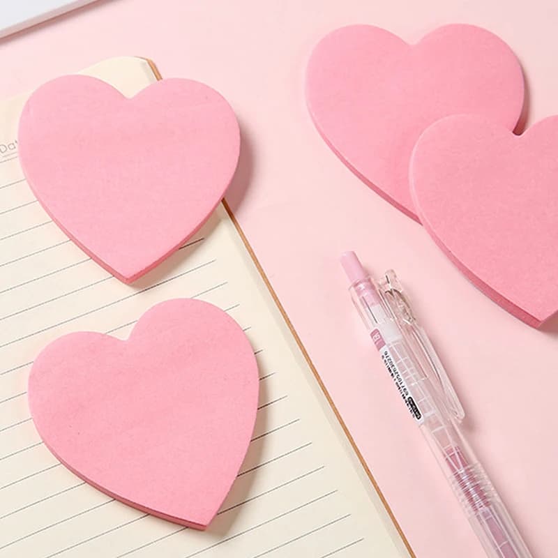 40 fogli Blocco note con note adesive a forma di cuore Blocco note autoadesivo Adesivo per agenda per notebook per cancelleria per ufficio Forniture per studenti