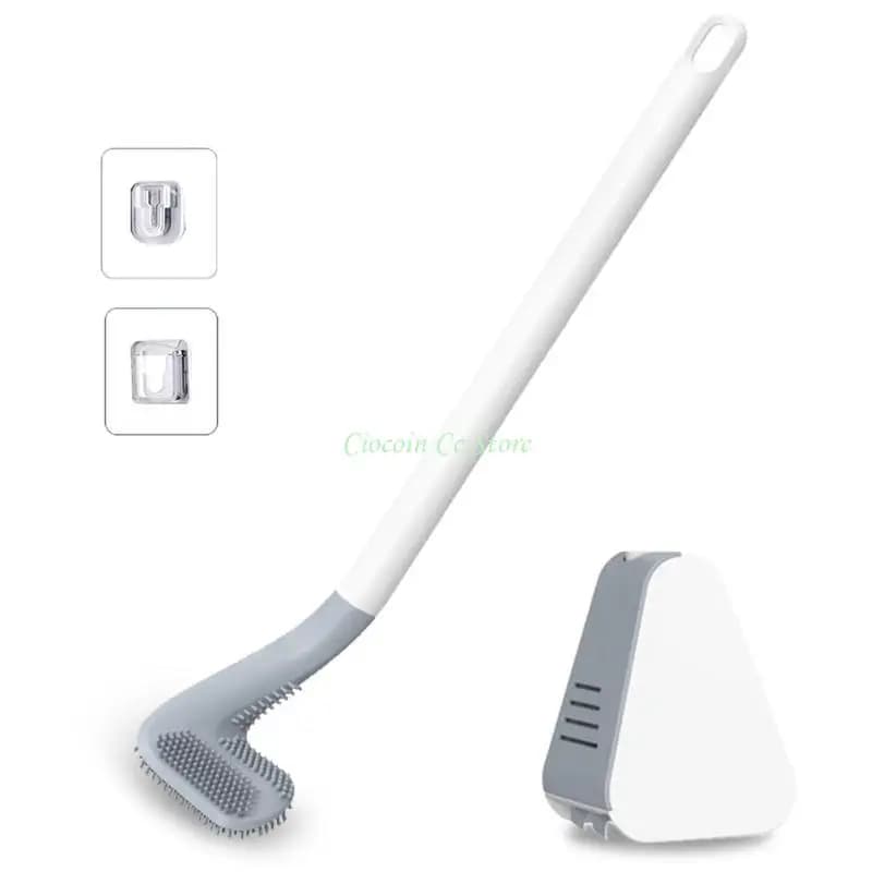 X90F Scopino per WC Scopino per pulizia WC con plastica morbida antiscivolo con manico lungo