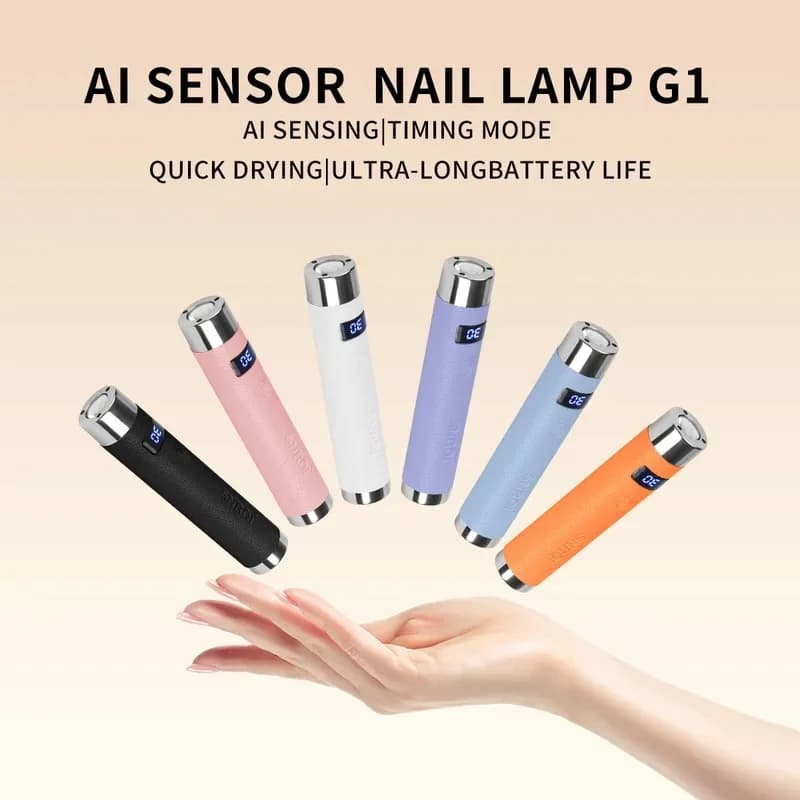 AI Nail Lamp Portable Handheld Wearable Nail Tips Gel Polish Curing Lamp Quick-Dry Light Therapy Lamp with Stand